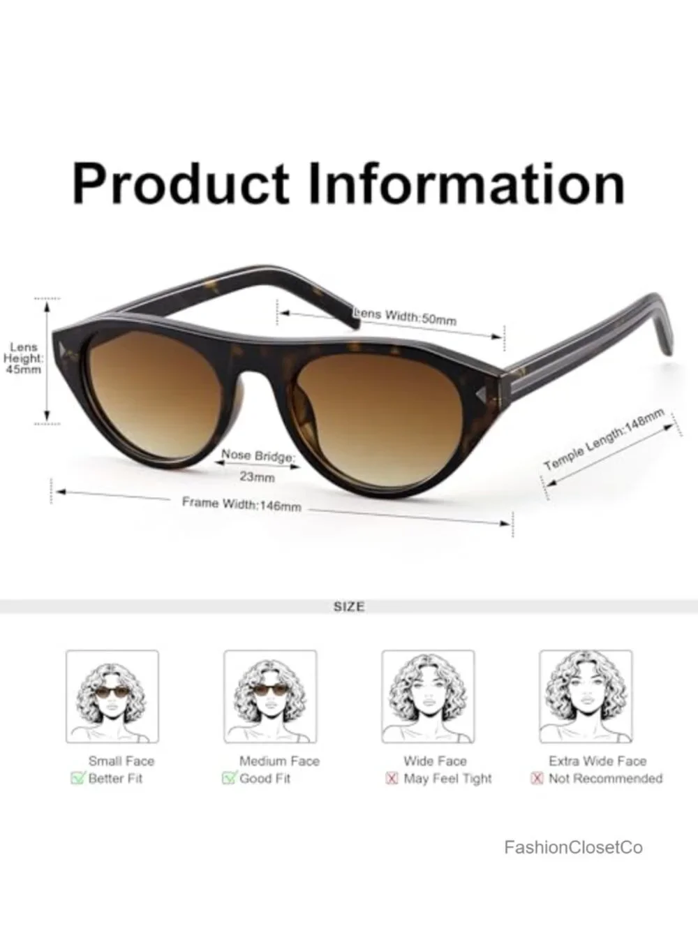 Retro Cat Eye Sunglasses UV400 Protection Lightweight Unisex